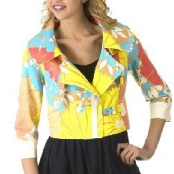 Tracy Feith Jackets & Blazers - Tracy Feith x Target Floral Spring Colors Yellow Pink Blue Women’s Small